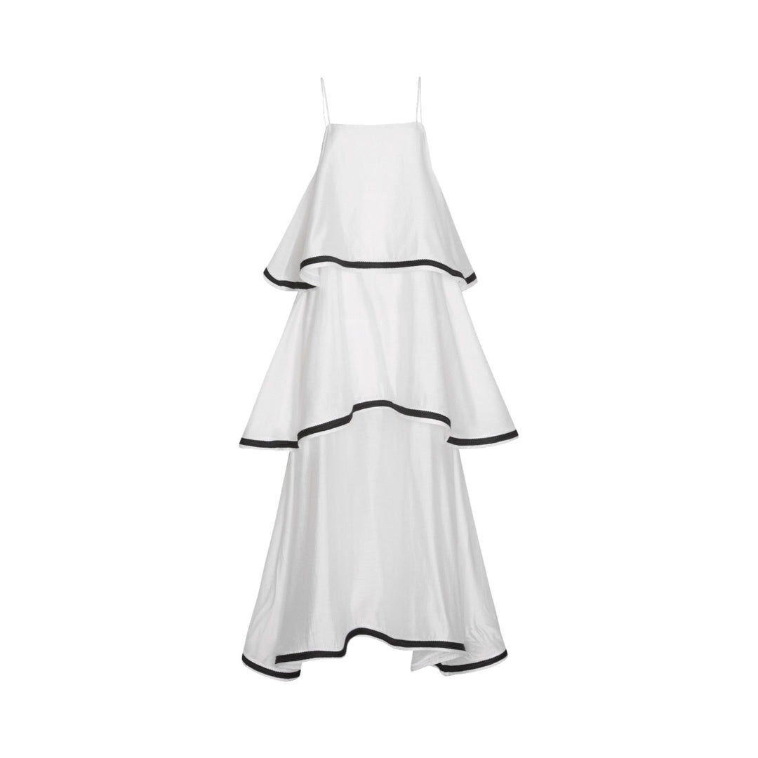 White Layer Dress With Spaghetti Straps