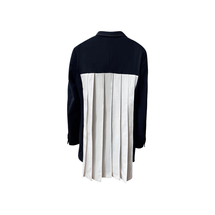 Reworked Blazer With White Pleated Back Appliqué