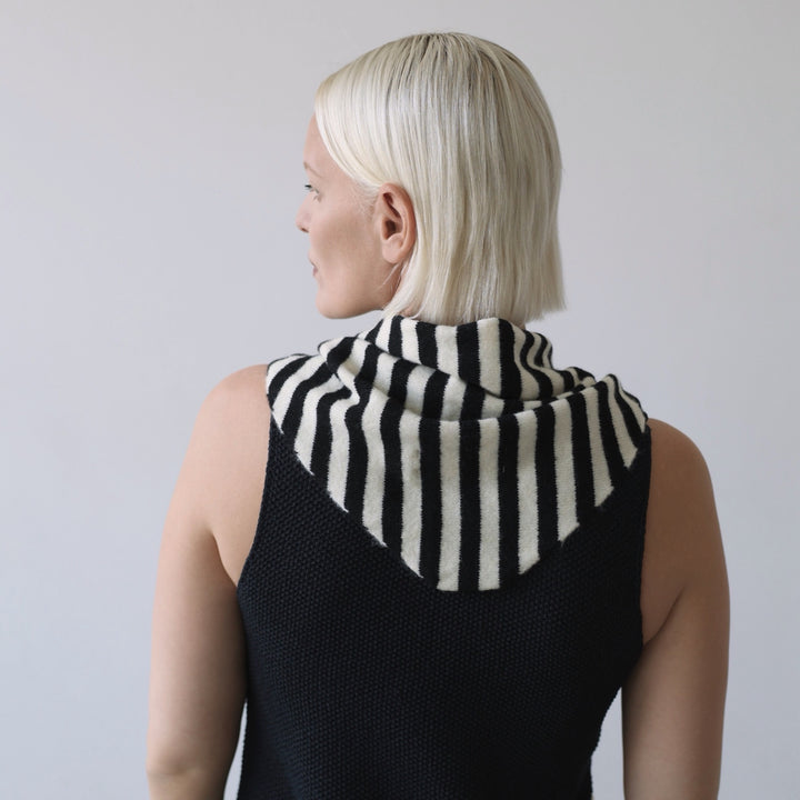 Striped Wool Small Triangle Knitted Scarf