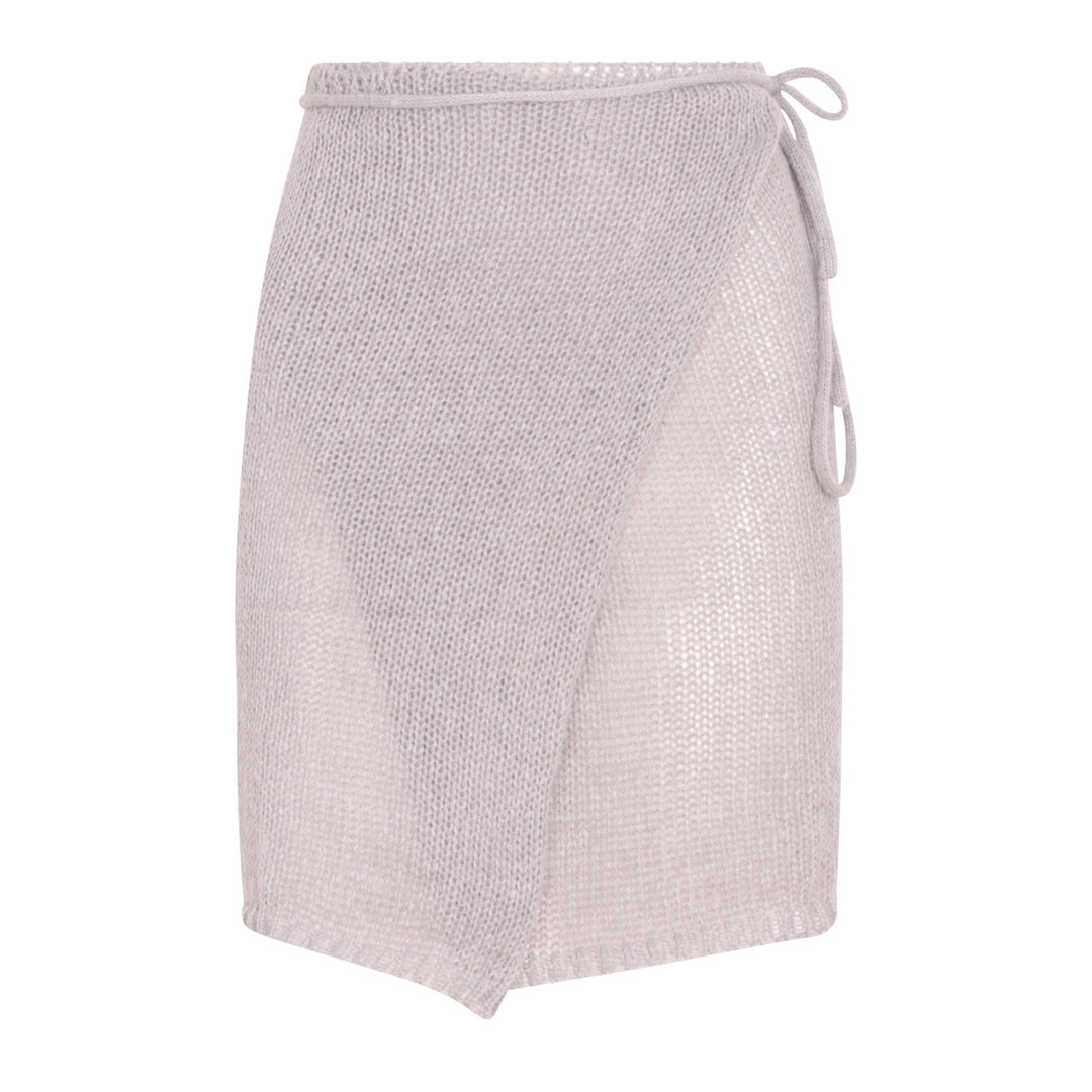 Grey Wrap Knitted Apron Skirt