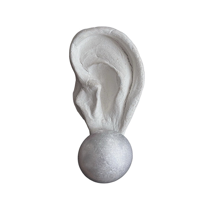 Big Brushed Silver Stud Earrings