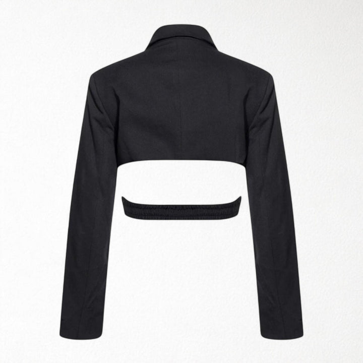 Reworked Black Blazer With Wrap Detail And Cut Out Back