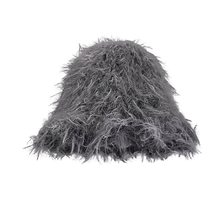 Grey Wool Cloche Bucket Hat
