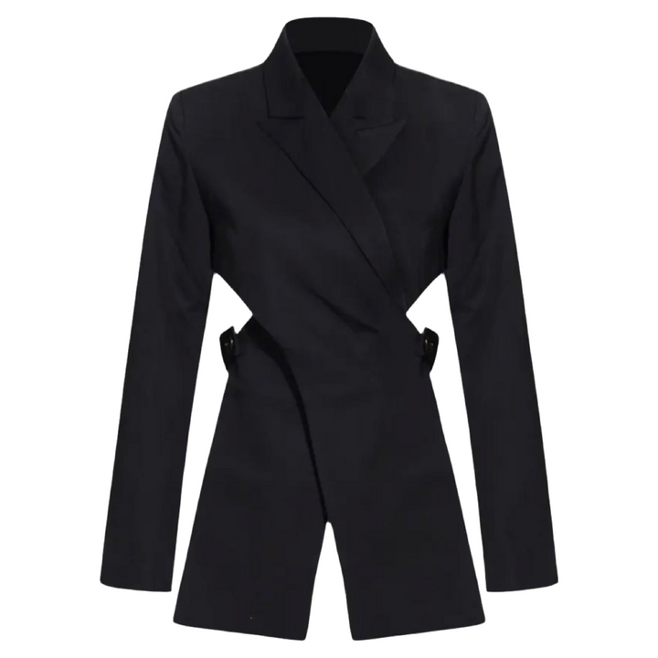 Reworked Black Blazer With Wrap Detail And Cut Out Back