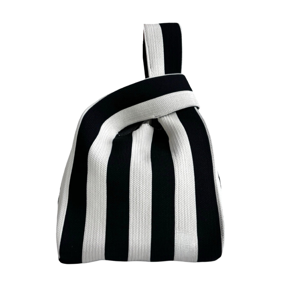 Striped Knitted Mini Tote Bag