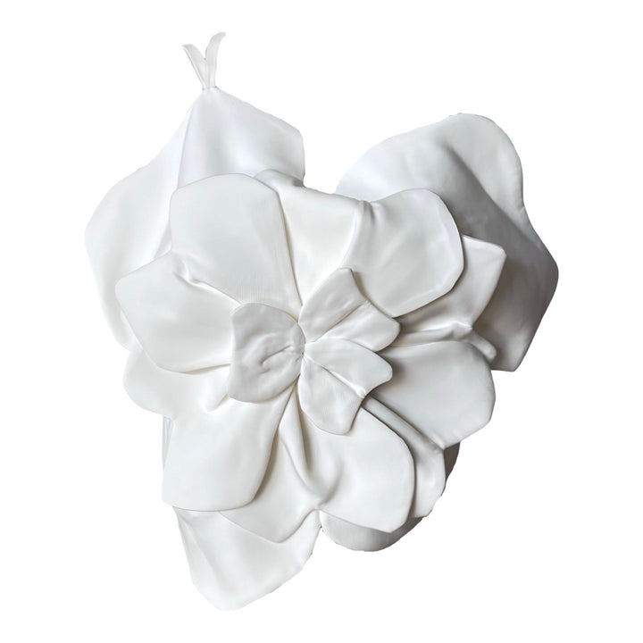 White Flower Top With Asymmetric Strap And Criss Cross Back