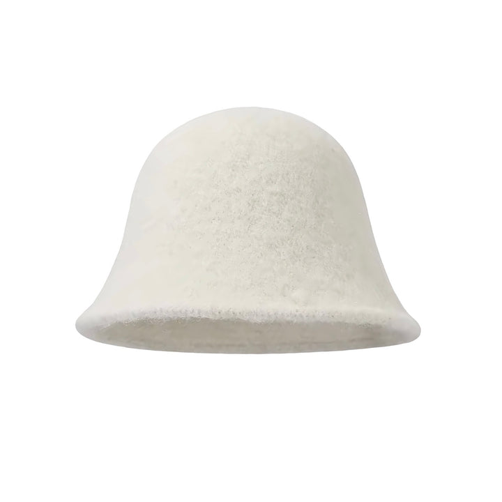 White Wool Cloche Bucket Hat