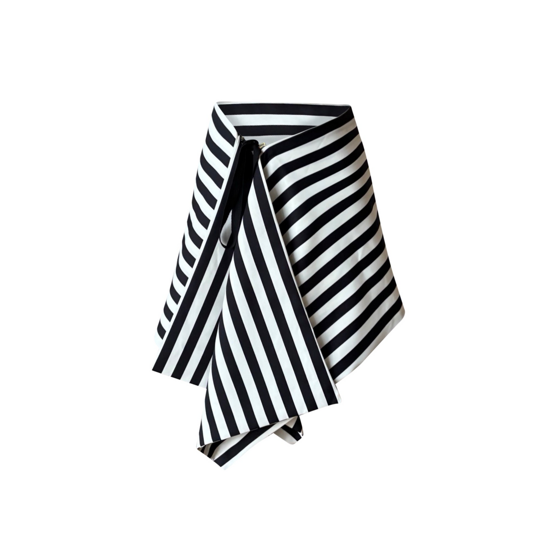 Striped Multi-Wear Top Or Apron Skirt Layer