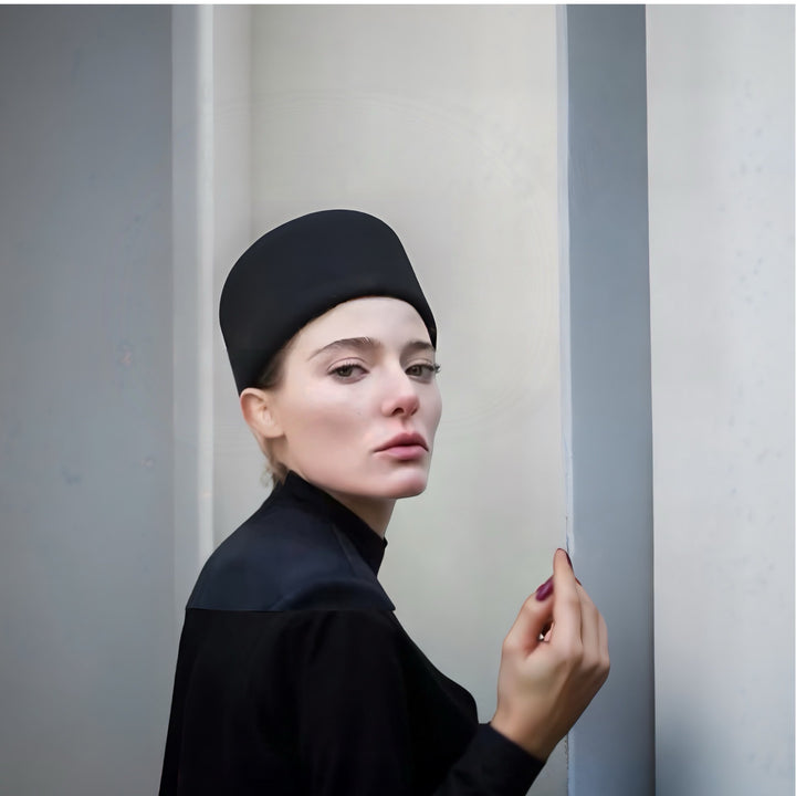 Black Wool Pillbox Hat