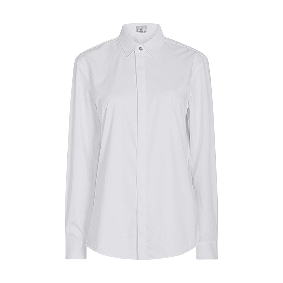 White Bamboo Shirt With Hidden Buttons