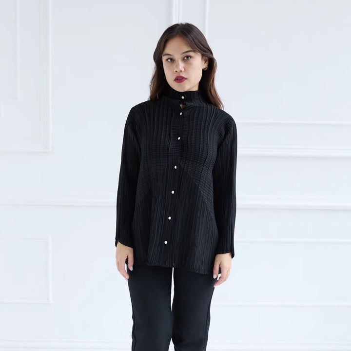Black Multi Way Pleated Blouse