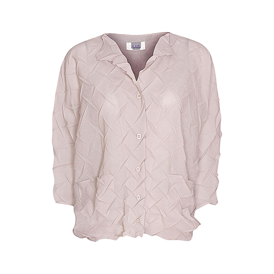 Cream Chevron Pleated Blouse