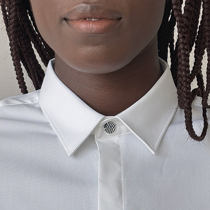 White Bamboo Shirt With Hidden Buttons