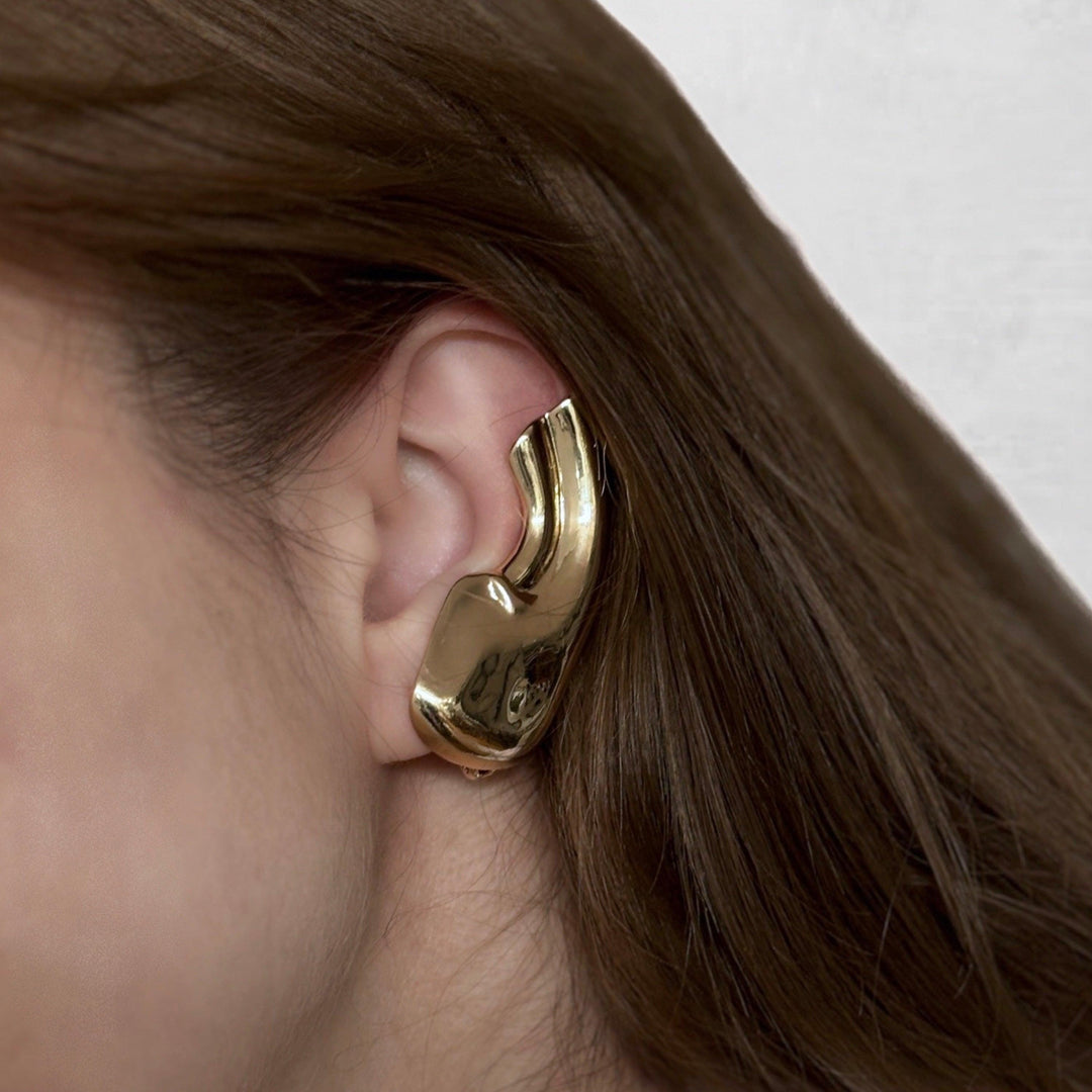 Gold ear cuff earring (1 pc)