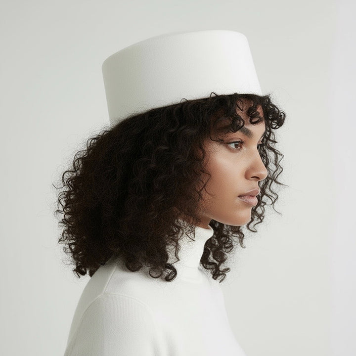White Wool Pillbox Hat