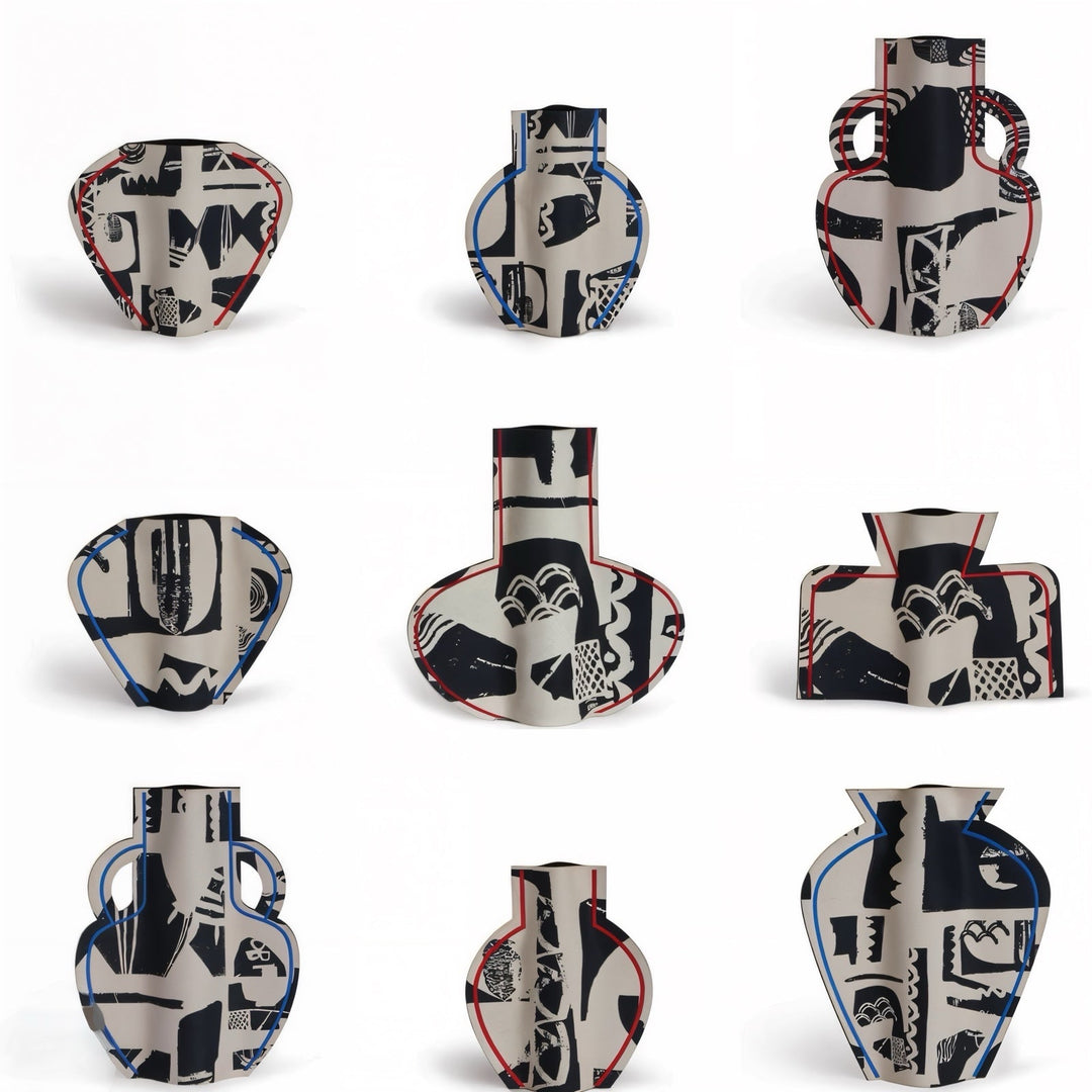 Patterned paper vases