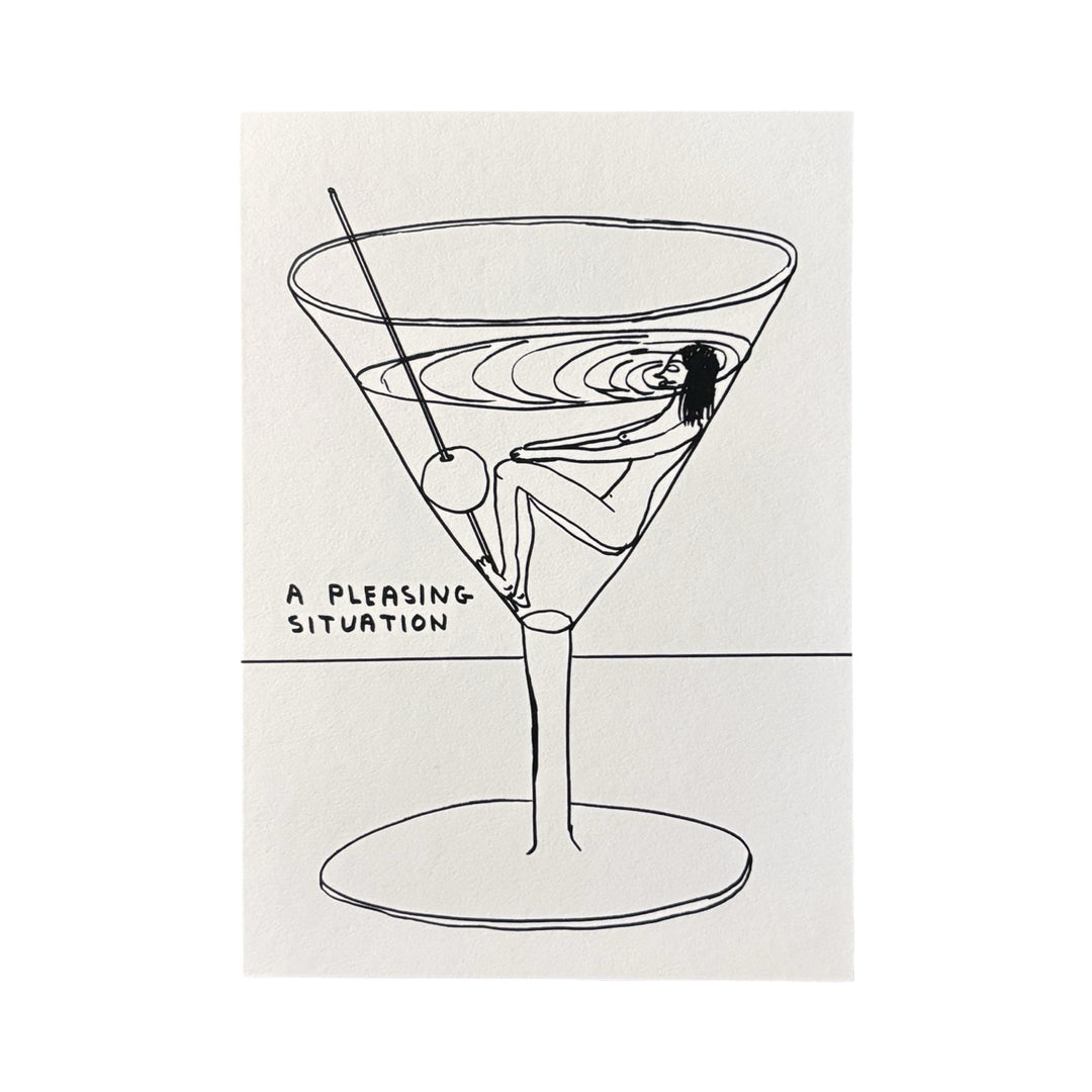Illustrated martini greeting card