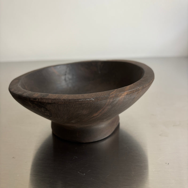 Set Of Two Kamagong Wood Hand Carved Bowls