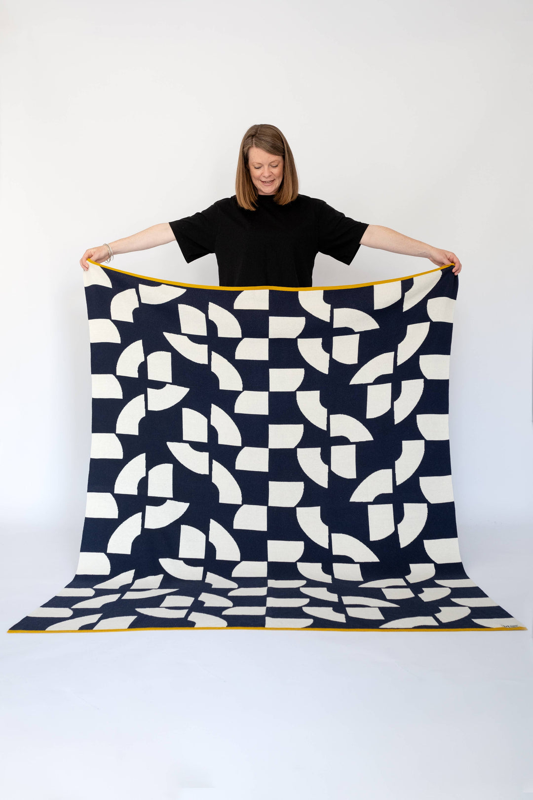 Cotton Knit Throw Blanket: Deko Navy
