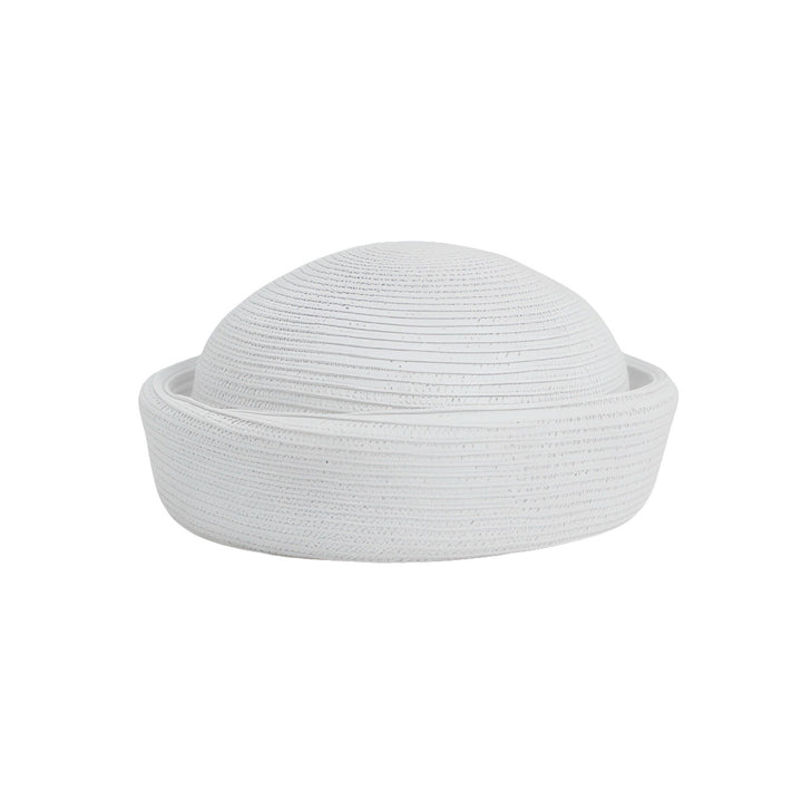 White Straw Pillbox Hat