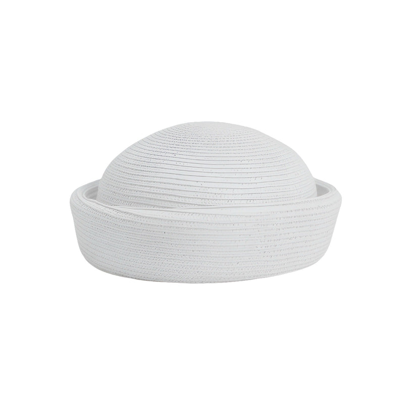 White Straw Pillbox Hat