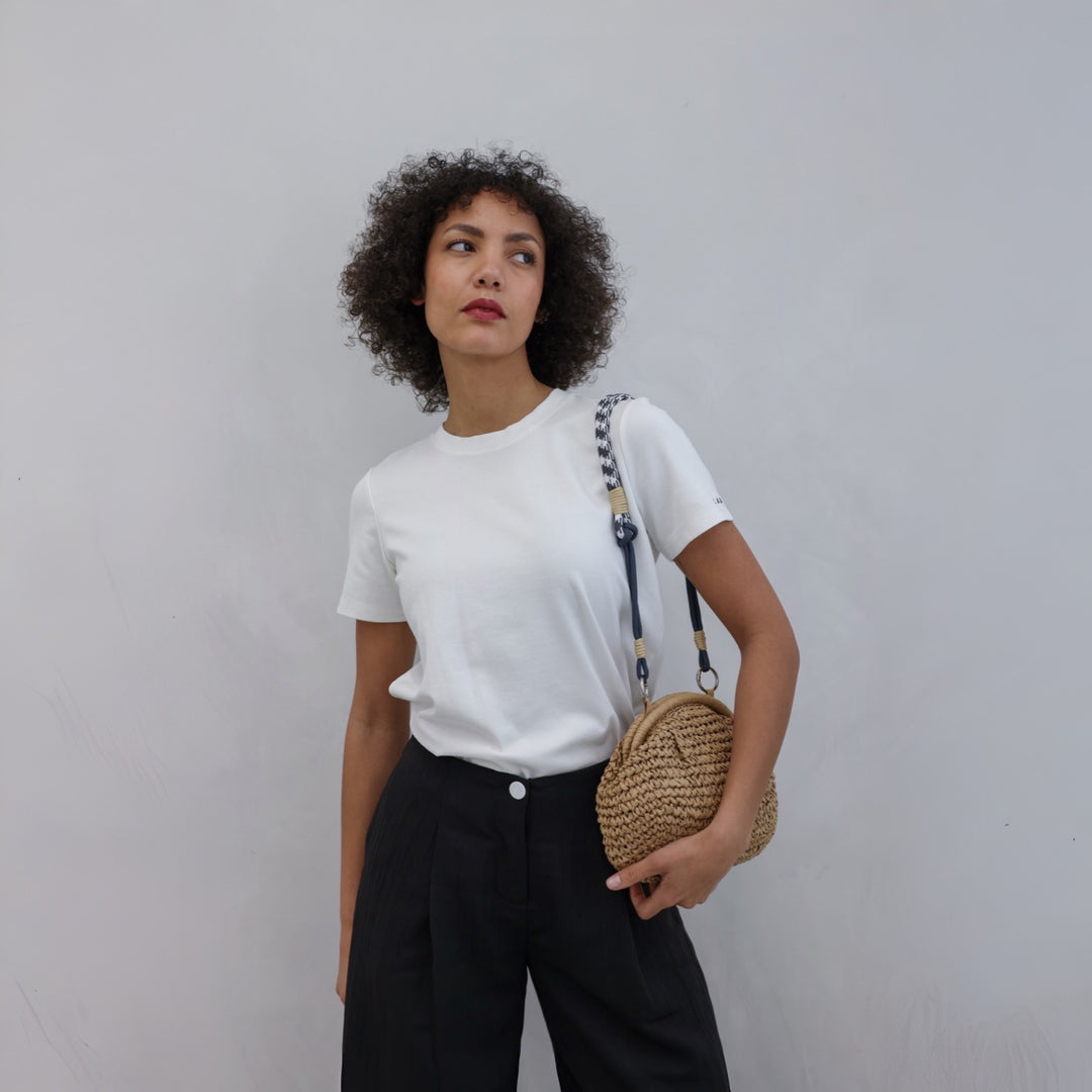 Straw Braided Clutch Bag With Braided Shoulder Strap