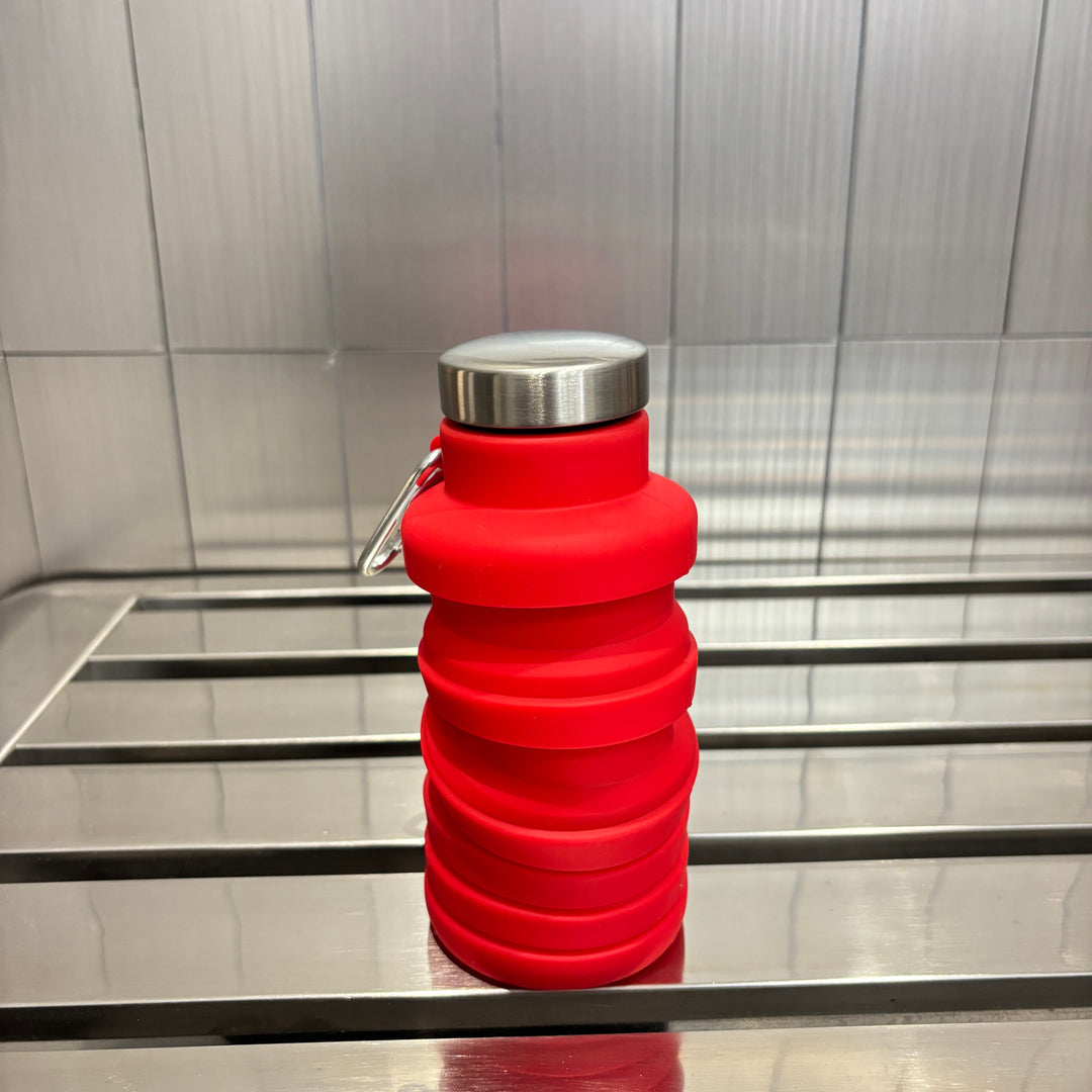 Red Silicone Foldable Water Bottle