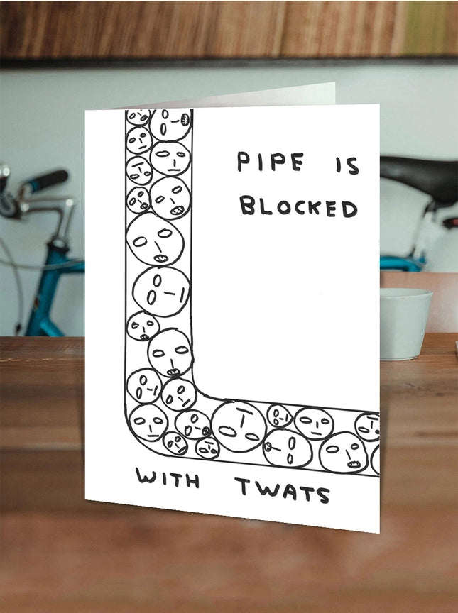 Funny Greetings Card By David Shrigley - Twat Pipe
