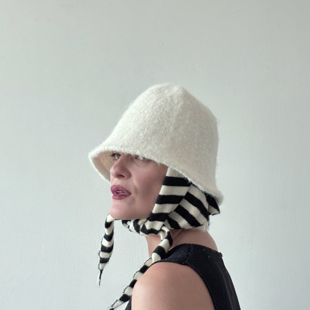 Striped Wool Small Triangle Knitted Scarf