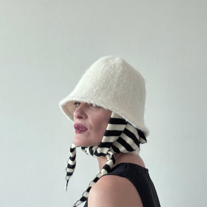 Striped Wool Small Triangle Knitted Scarf