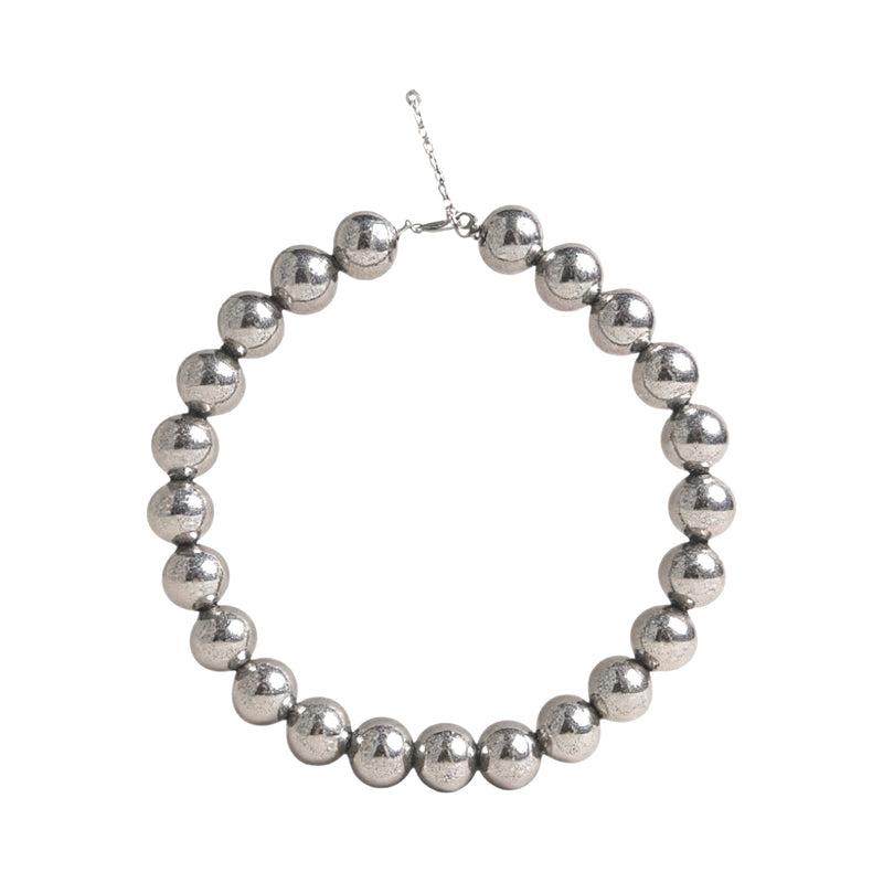 Silver String Beaded Necklace