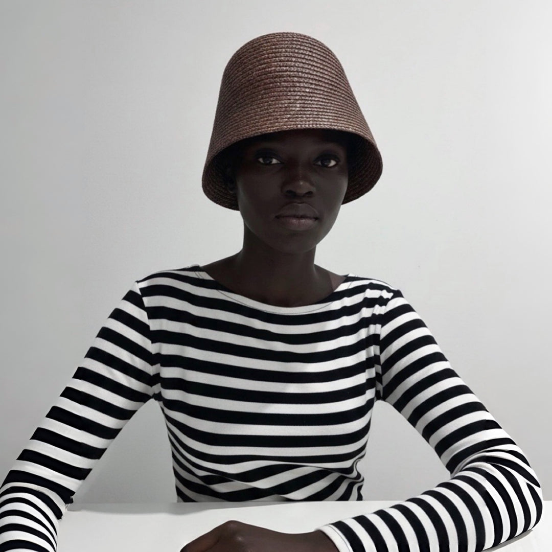 Woven Straw Lamp Bucket Hat