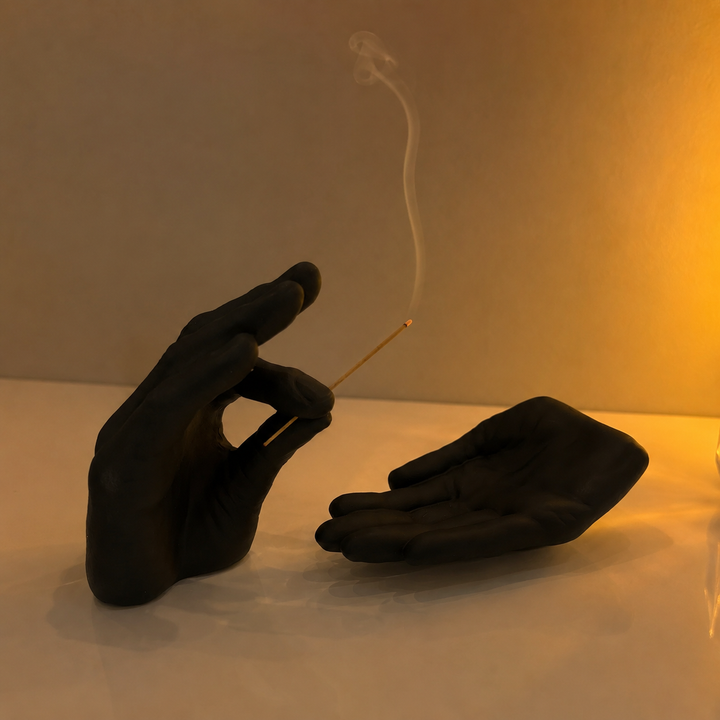 Black Handheld Incense Holder Set