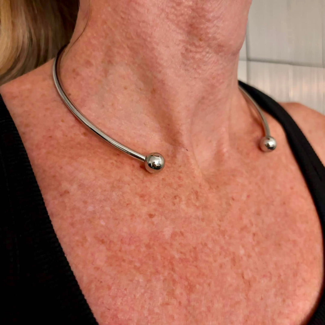 Stainless Steel Solid Ball Necklace