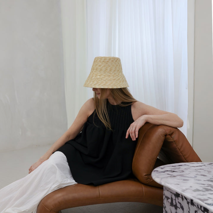 Black Knitted Halter Top With Ruffle