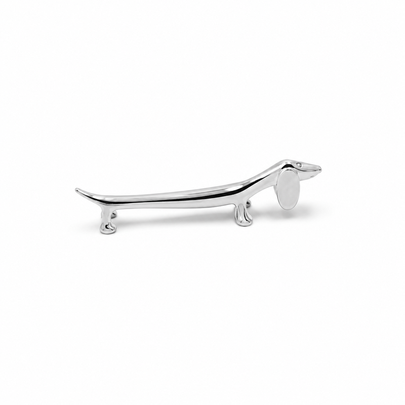 Silver Sausage Dog Dachshund Chrome Chopstick & Knife Rest