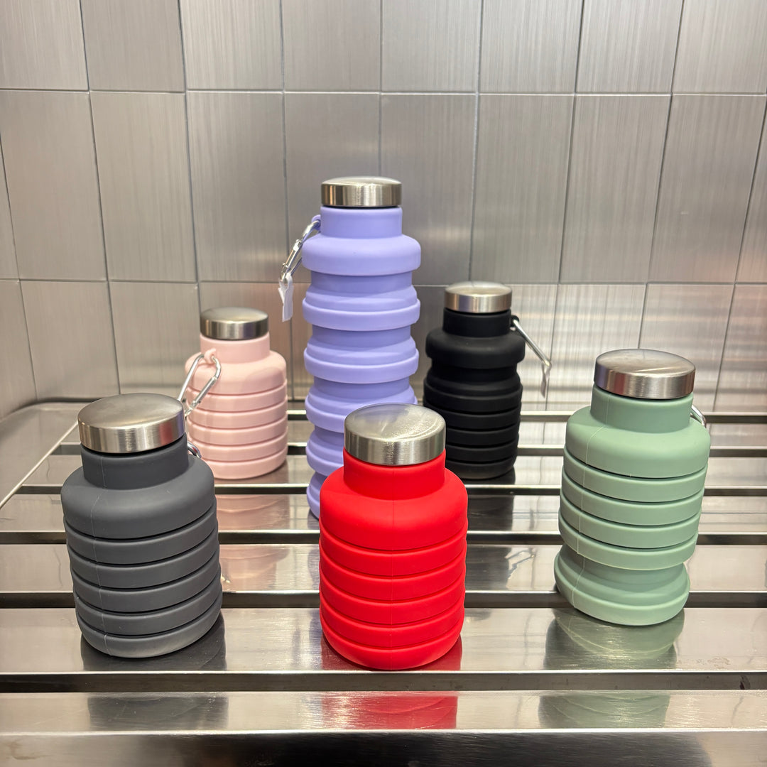Red Silicone Foldable Water Bottle