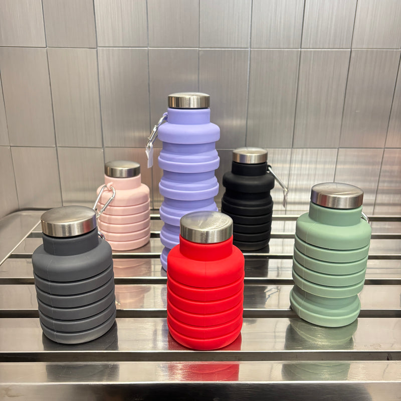Red Silicone Foldable Water Bottle