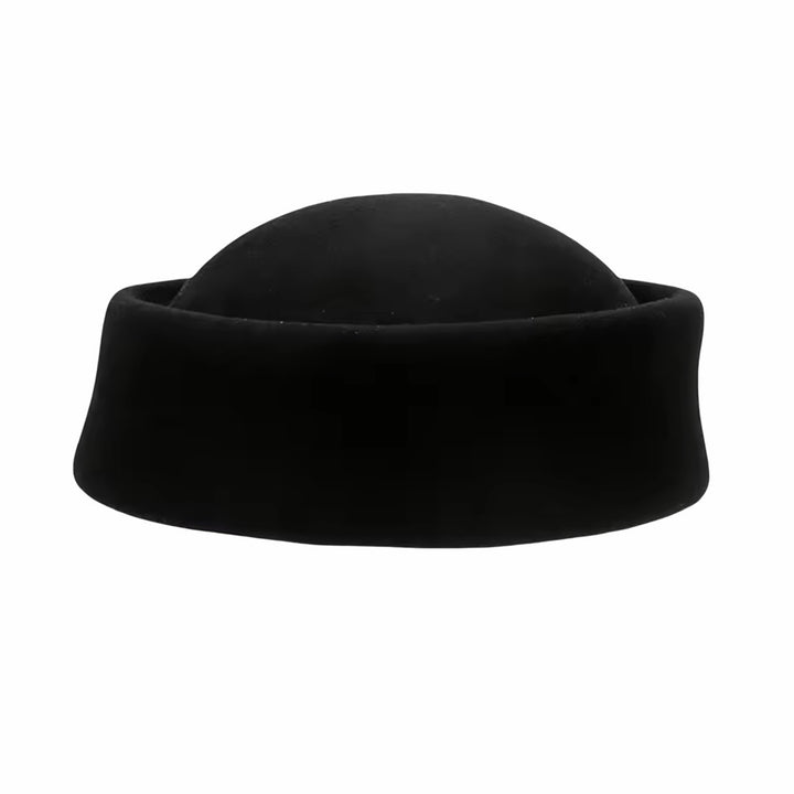 Black wool pillbox hat
