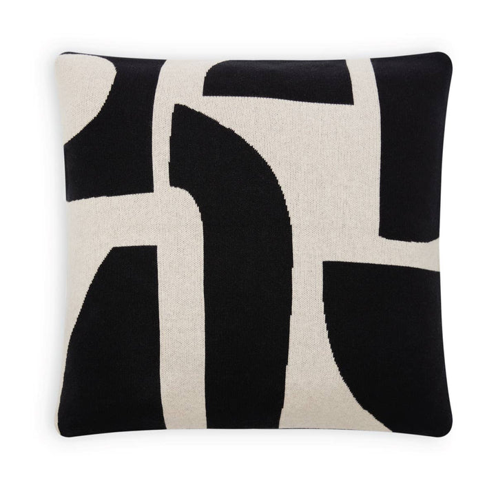 Cotton Knit Throw Pillow Cushion Cover in Bruten Mono