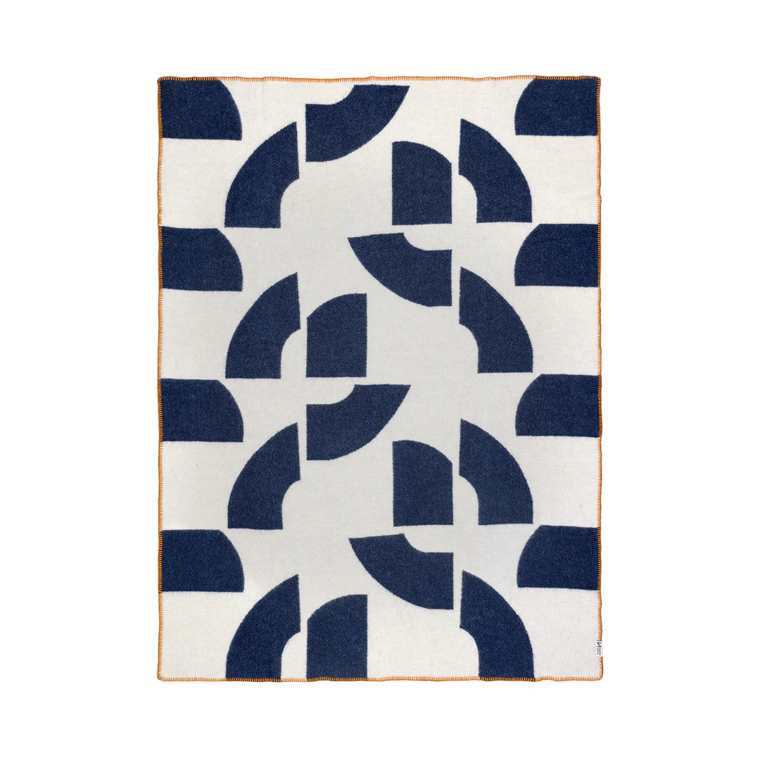 Deko Navy Wool Blanket By Sophie Home