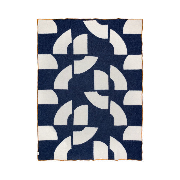Deko Navy Wool Blanket By Sophie Home