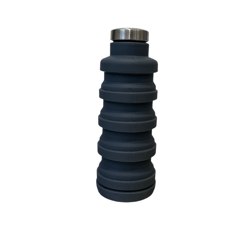 Grey Silicone Foldable Water Bottle
