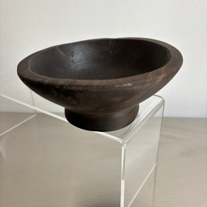 Set Of Two Kamagong Wood Hand Carved Bowls