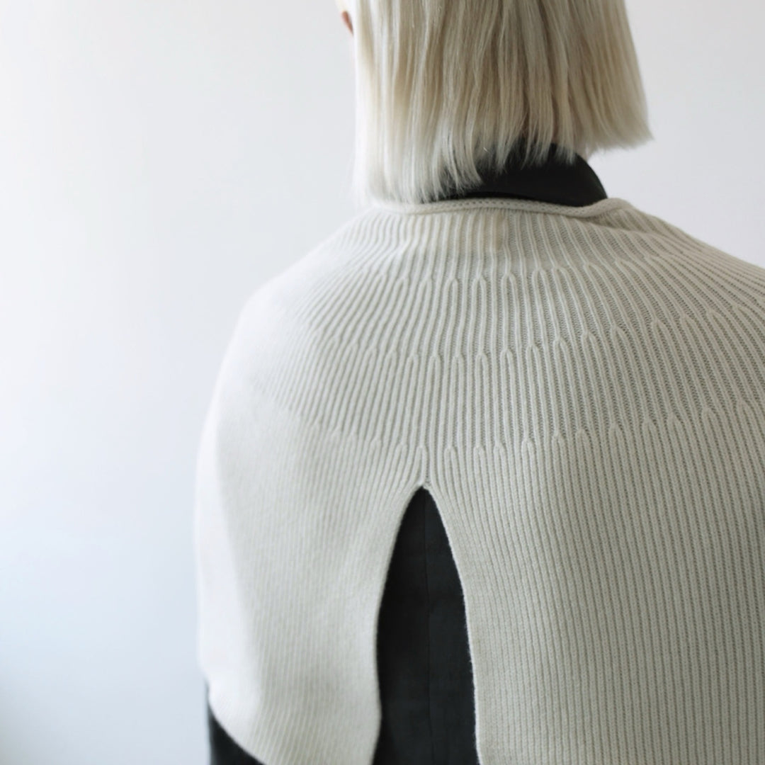 Cream mohair wool knitted cape