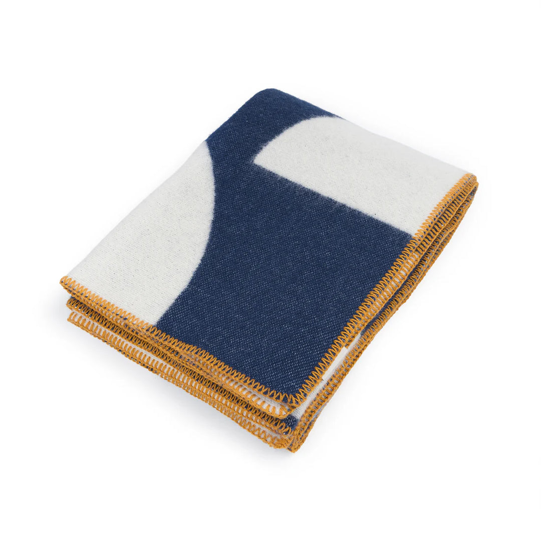 Deko Navy Wool Blanket By Sophie Home
