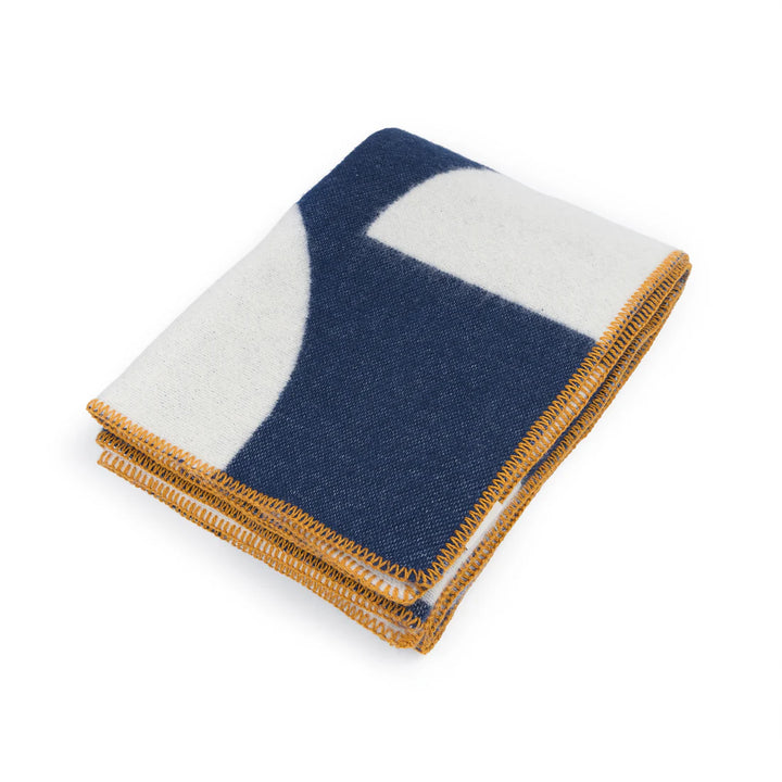Deko Navy Wool Blanket By Sophie Home
