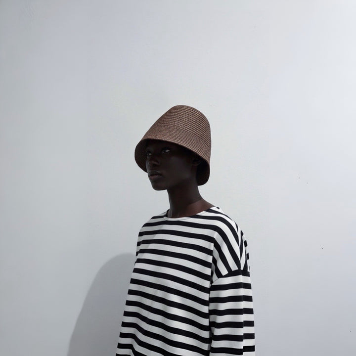 Woven Straw Lamp Bucket Hat