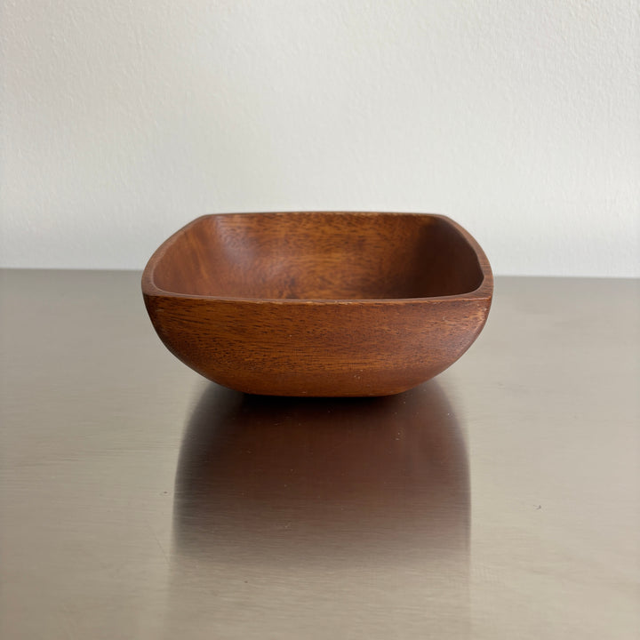 Walnut wood square hand carved bowl