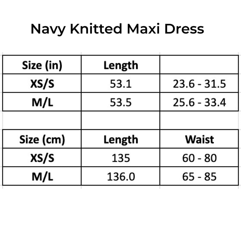 Navy Knitted Maxi Dress